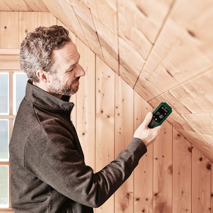 Bosch Feuchtemessgerät UniversalHumid (Holzgruppenauswahl, Holzgruppenaufkleber in 12 Sprachen,