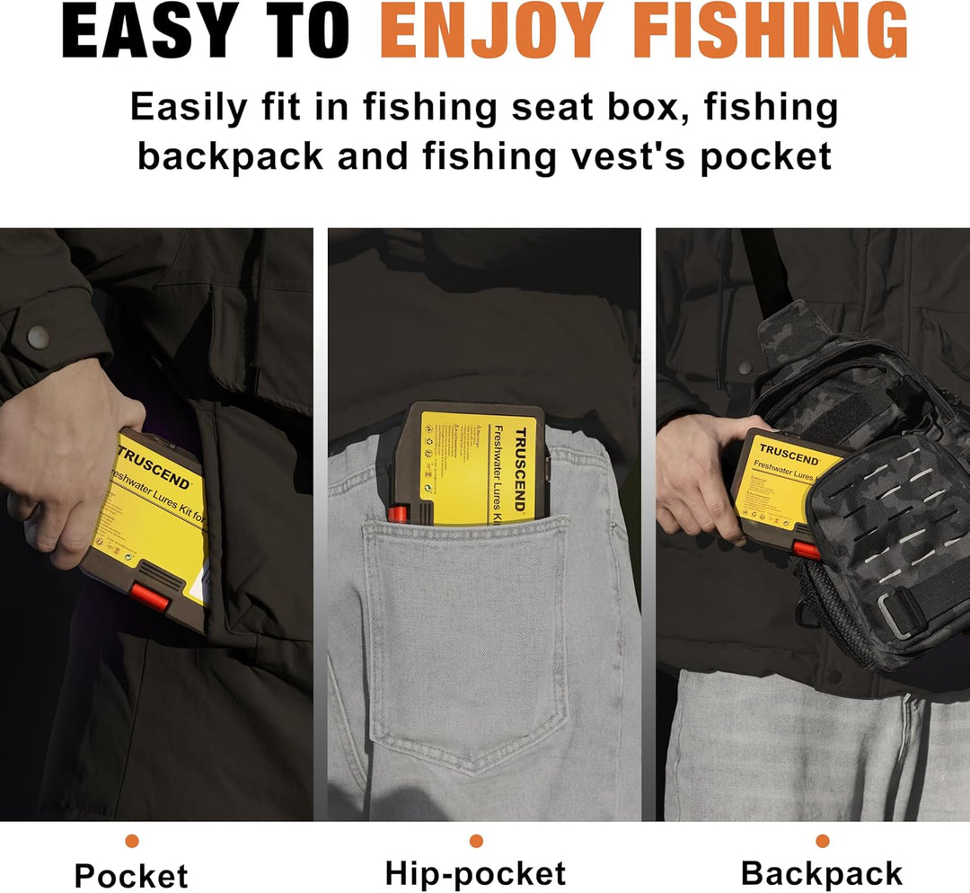 TRUSCEND Angeln Köder Set mit Tackle Box für Hecht, Zander, Forelle, Barsch, Angelzubehör einschlies