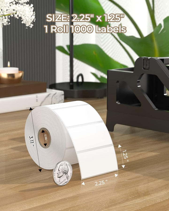 MUNBYN 57x32mm Thermodirekt-Etiketten, Selbstklebend Adressaufkleber, BPA&BPS Freies Quadratisches E
