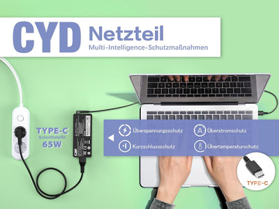 CYD 65W USB C Netzteil für Ladekabel Lenovo ThinkPad YT480 X1 Yoga 2nd 3rd 4th Gen X1 Tablet 2nd 3rd