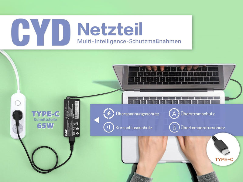 CYD 65W USB C Netzteil für Ladekabel Lenovo ThinkPad YT480 X1 Yoga 2nd 3rd 4th Gen X1 Tablet 2nd 3rd