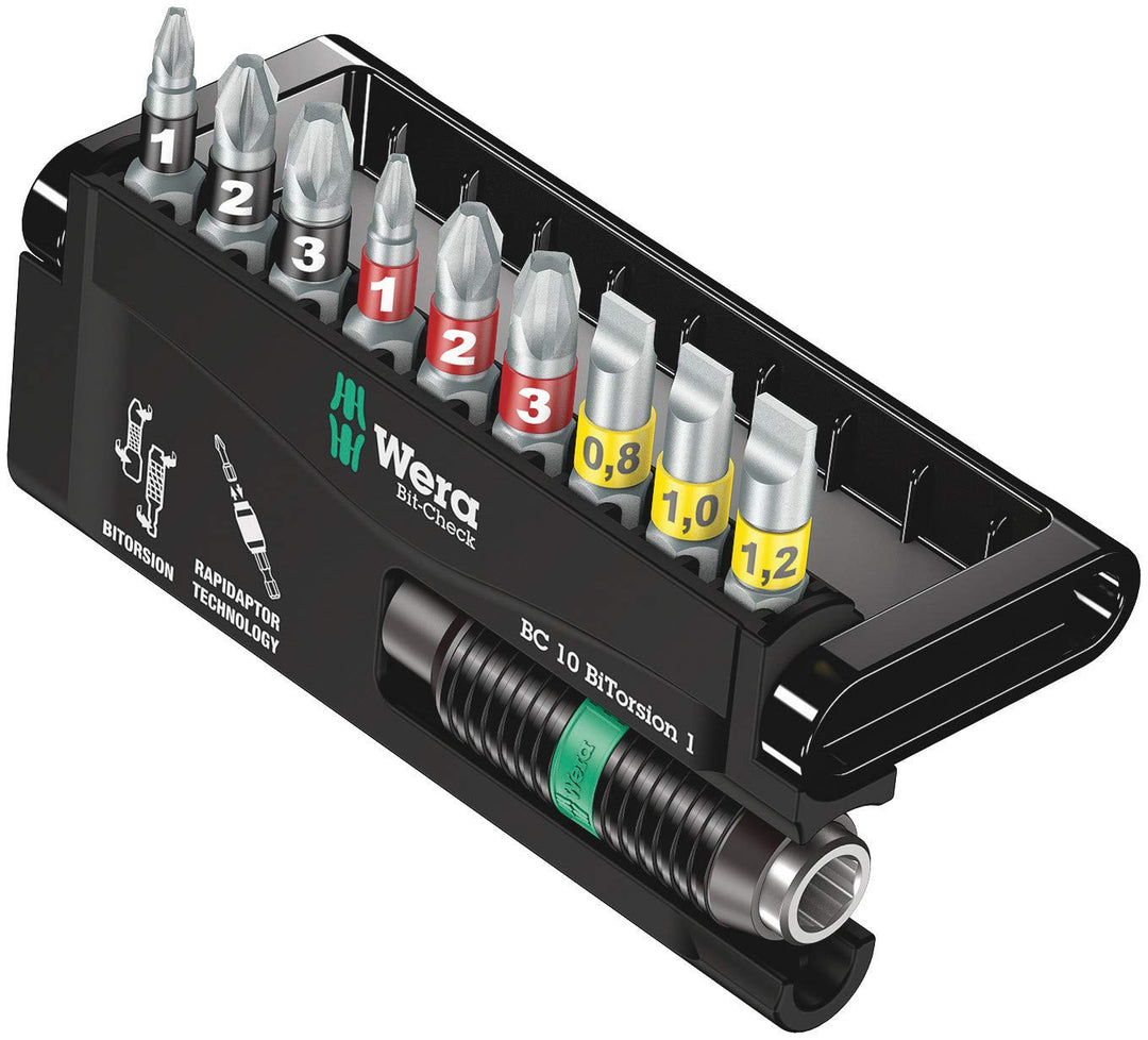 Wera Bit-Sortiment, Bit-Check 10 BiTorsion 1, 10-teilig, 05056374001, Bit-Check 10