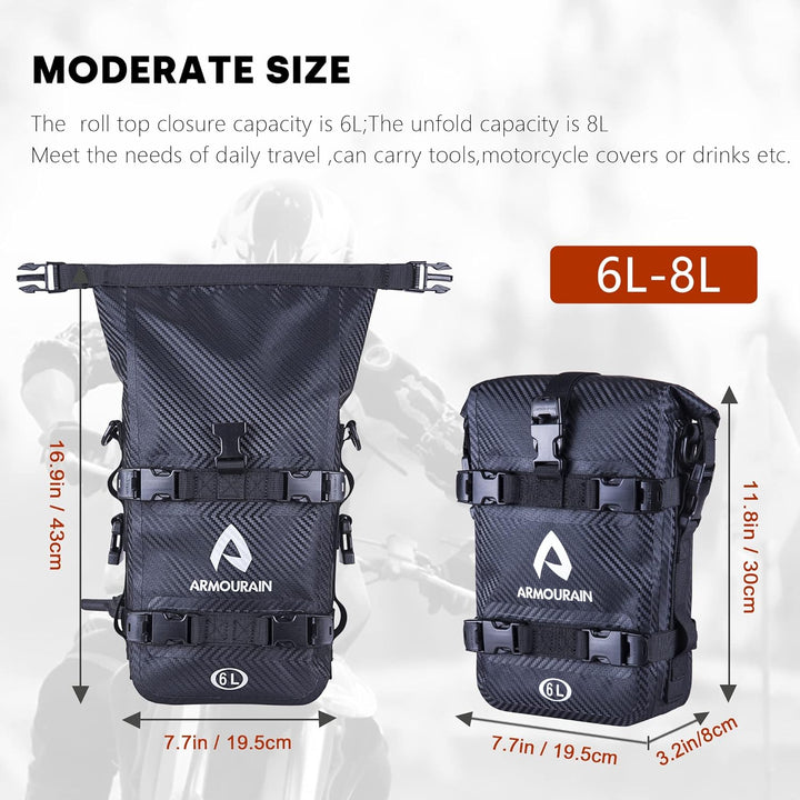 Motorrad Stossstangen Seitentasche Tasche Wasserdicht 6L/8L/15L Motor Sturzbügel Seitentaschen mit S