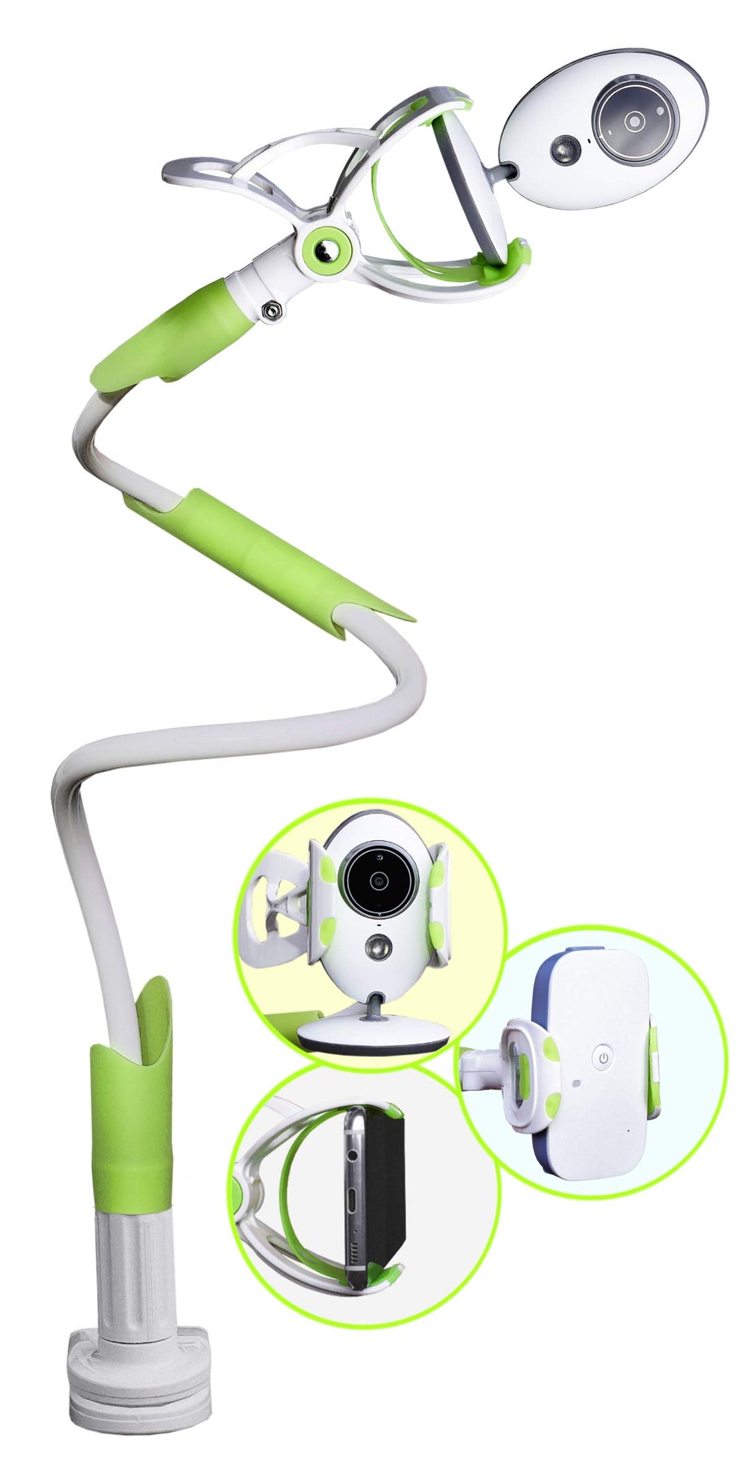 Babyphone Halterung, Befestigung für Babyfon mit Kamera oder Audio Gegensprechfunktion und Smartphon
