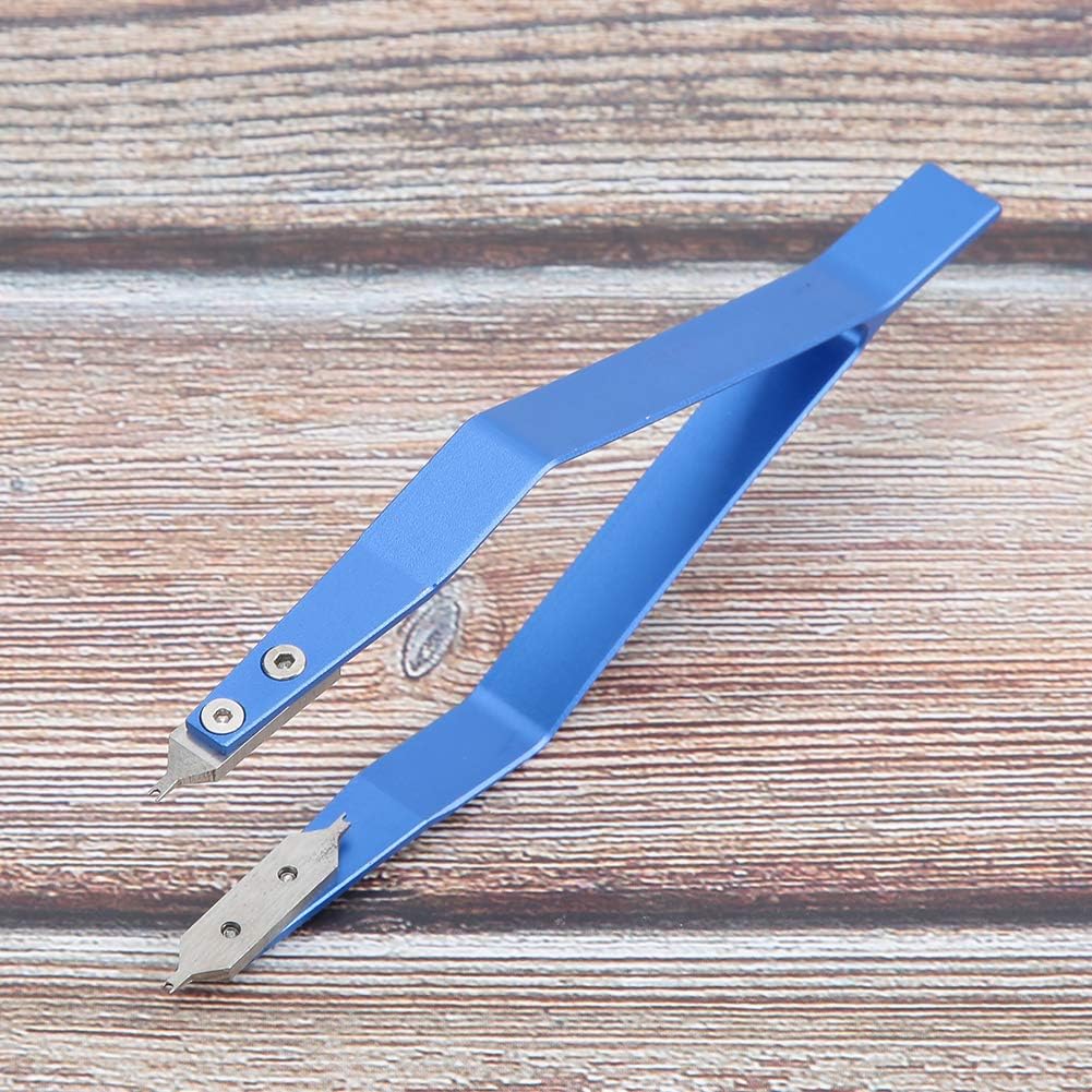 DAUERHAFT Pince à Épiler à Ressort, Pince à Épiler en V Bleu Pratique, pour Horlogers et Réparateurs