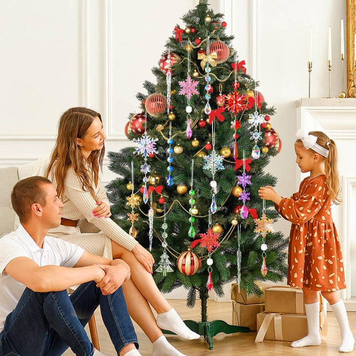 Lanpn 26 Stück Weihnachten Dekoration Kristall Christbaumschmuck Anhänger, Acryl Schneeflocken Eisza