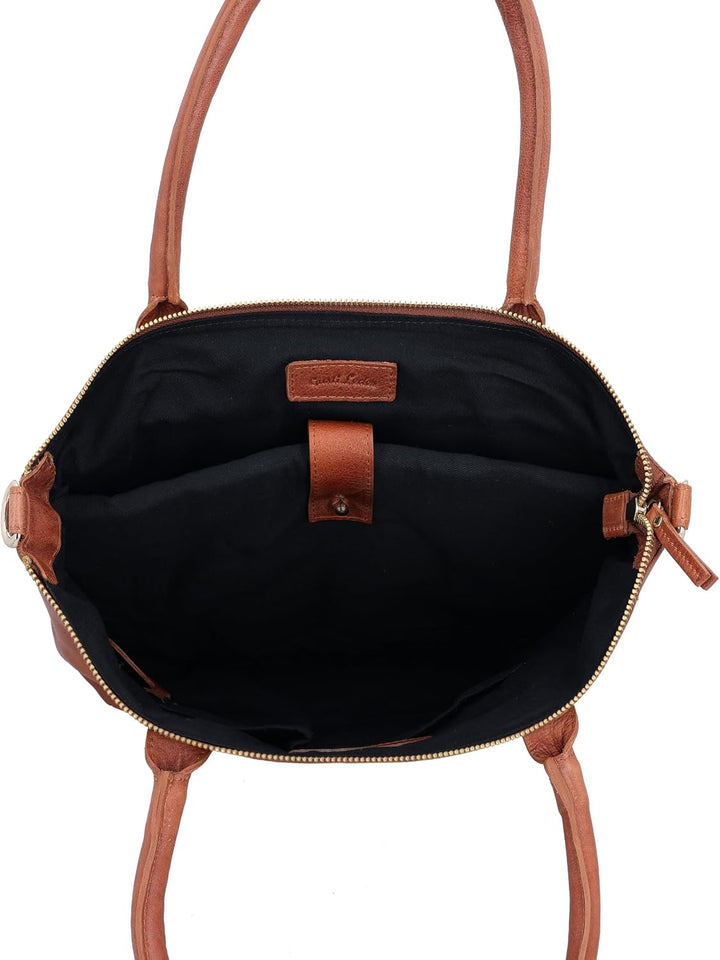 Gusti Shopper Leder - Mia Handtasche Damen Arbeitstasche Braun, Braun