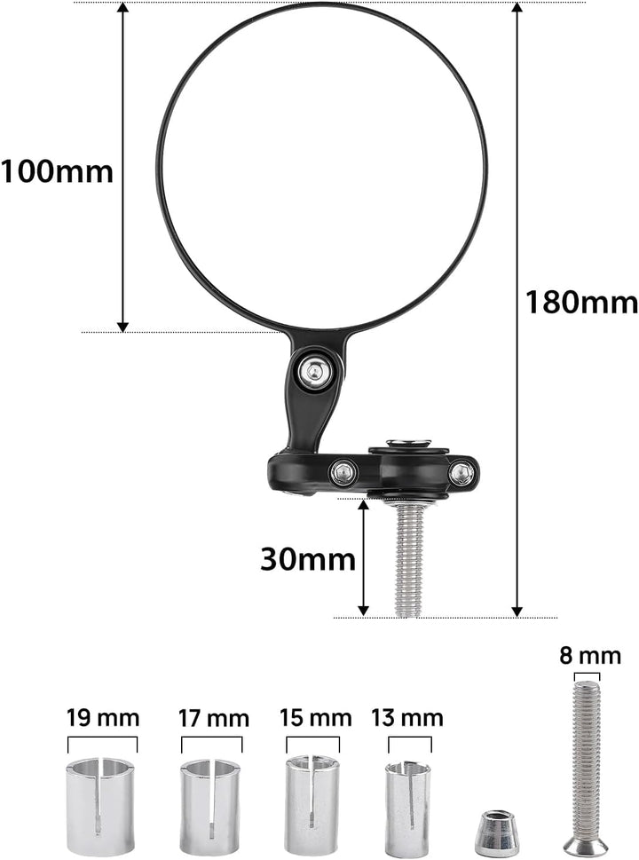 ISSYZONE CNC Motorradspiegel, E24 Geprüft, 360° Drehbar, Runde Lenkerendenspiegel, 7/8" (22mm) Kompa