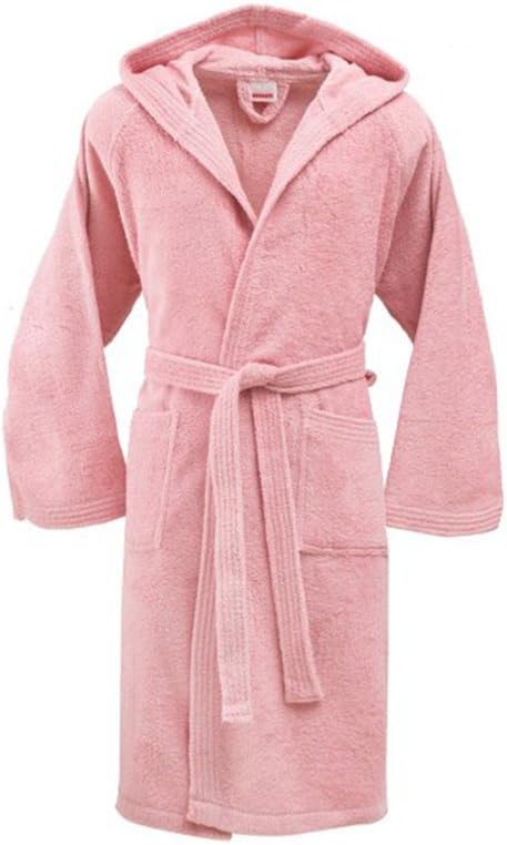 Bassetti Bademantel für Damen und Herren, mit Kapuze, Grösse L, Frottee aus reiner Baumwolle, 370 g/