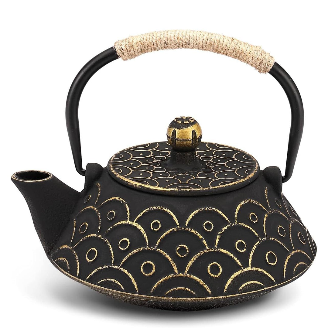 Gusseisen Teekanne mit Infuser, 800ml Teekessel für losen Tee, Asiatisches Teekannen für Herdplatten