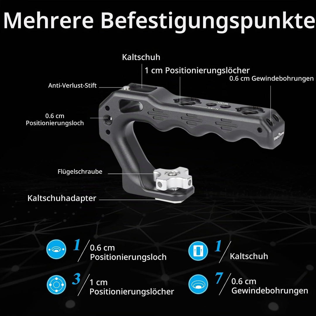 Nitze Cold Shoe TOP Handle, Mini Handle Grip mit Cold Shoe, Kamera Griff für Camera Cage, Universal