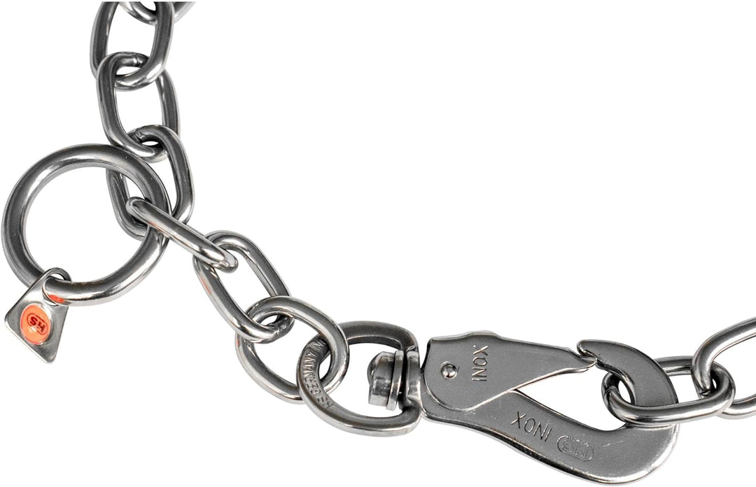 Sprenger Hundehalskette mit Sprenger Haken aus Edelstahl rostfrei 4 mm I Grösse individuell einstell