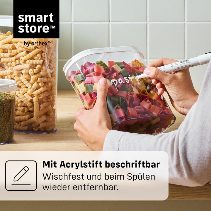 SmartStore Vorratsdose, 2er Set, BPA-frei, 1,7L, Vorratsbehälter mit Deckel I Stapelbar, Transparent