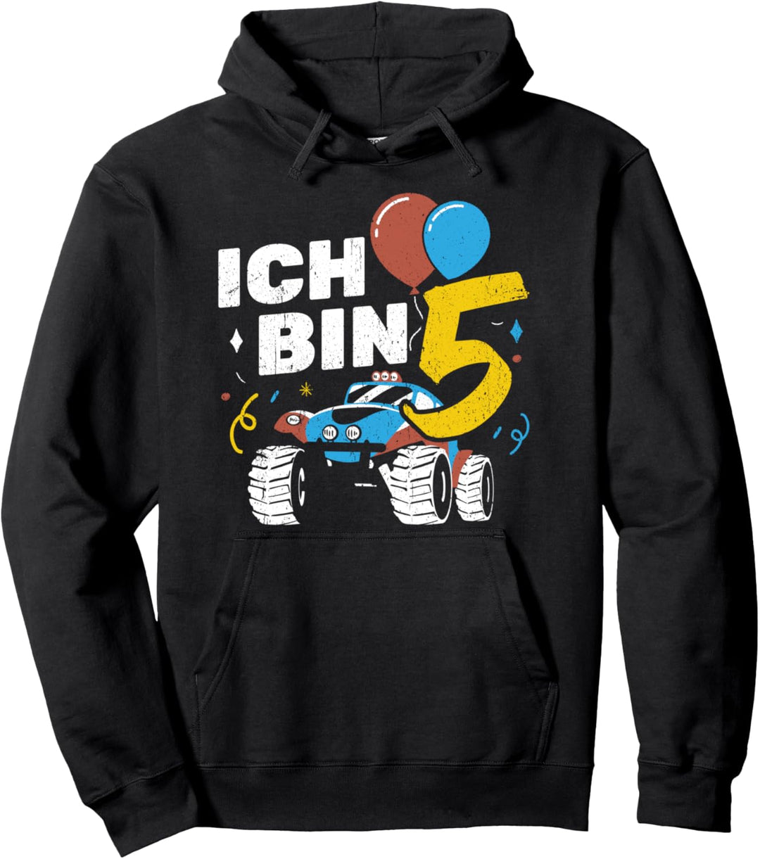 5 Jahre Junge Mädchen Geburtstag Monster Truck Pullover Hoodie
