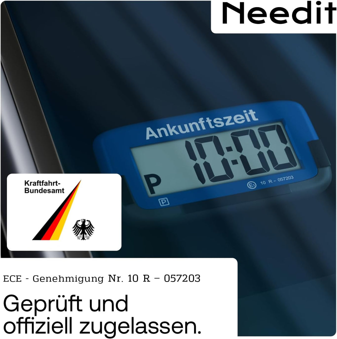 2X Needit Park Micro elektronische Parkscheibe mit Zulassung I Die kleinste Parkscheibe der Welt | D
