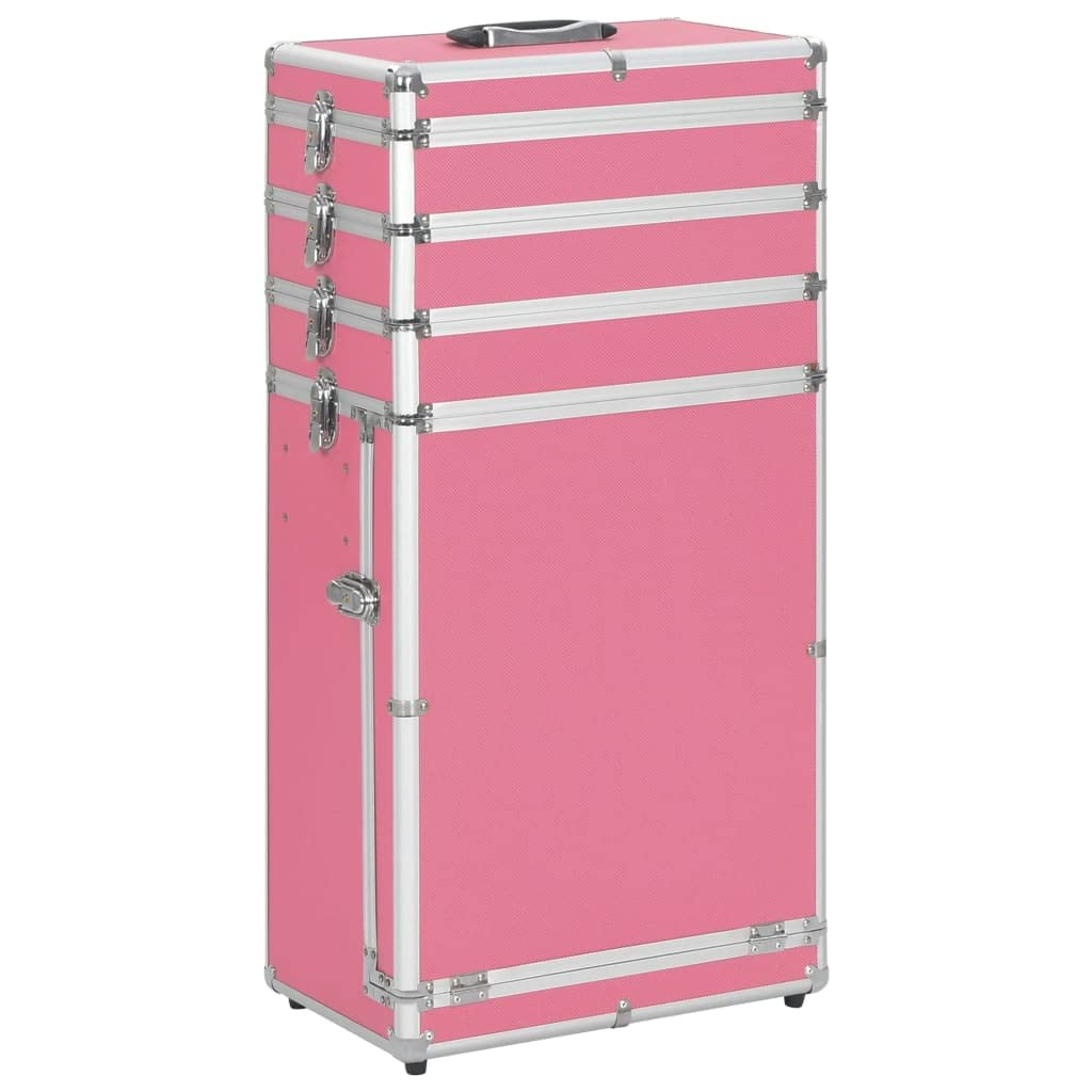 vidaXL Kosmetikkoffer Aluminium Rosa, Rosa
