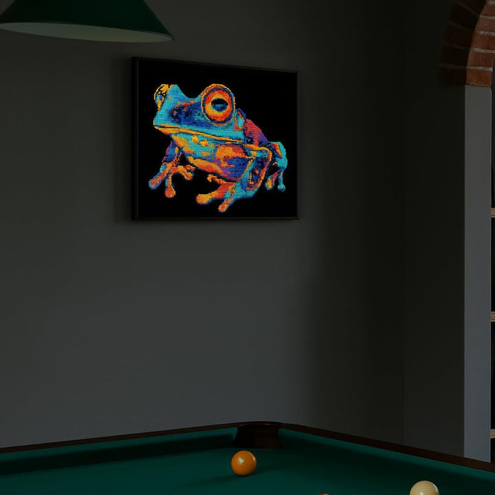DIAMOND DOTZ 2594353 Original 5D Diamond Painting Set, Neon Baumfrosch, mit Neonfarben und Samt, DIY
