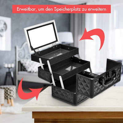 DREAMADE Kosmetikkoffer Mini, Schminkkoffer Make-up Multikoffer, Beauty Case, Make-up Box Kosmetikka