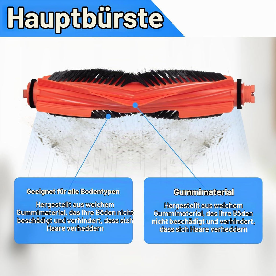 ZubehörSet für XIAOMI S40C Saugroboter Ersatzteile. 1 Hauptbürste, 4 Hepa-Filter, 6 Wischer-pad, 4 S