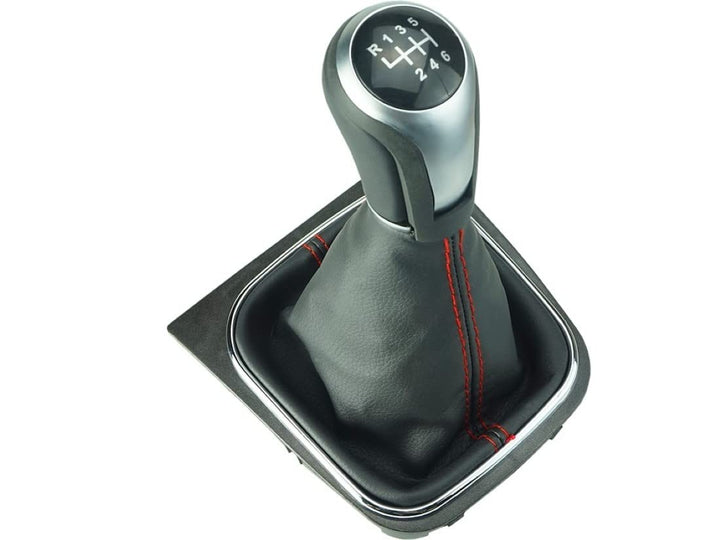 Do!LED Schaltknauf Schaltsack Rahmen Schwarz 6 Gang rote Naht Dark Version kompatibel/Ersatzteil für