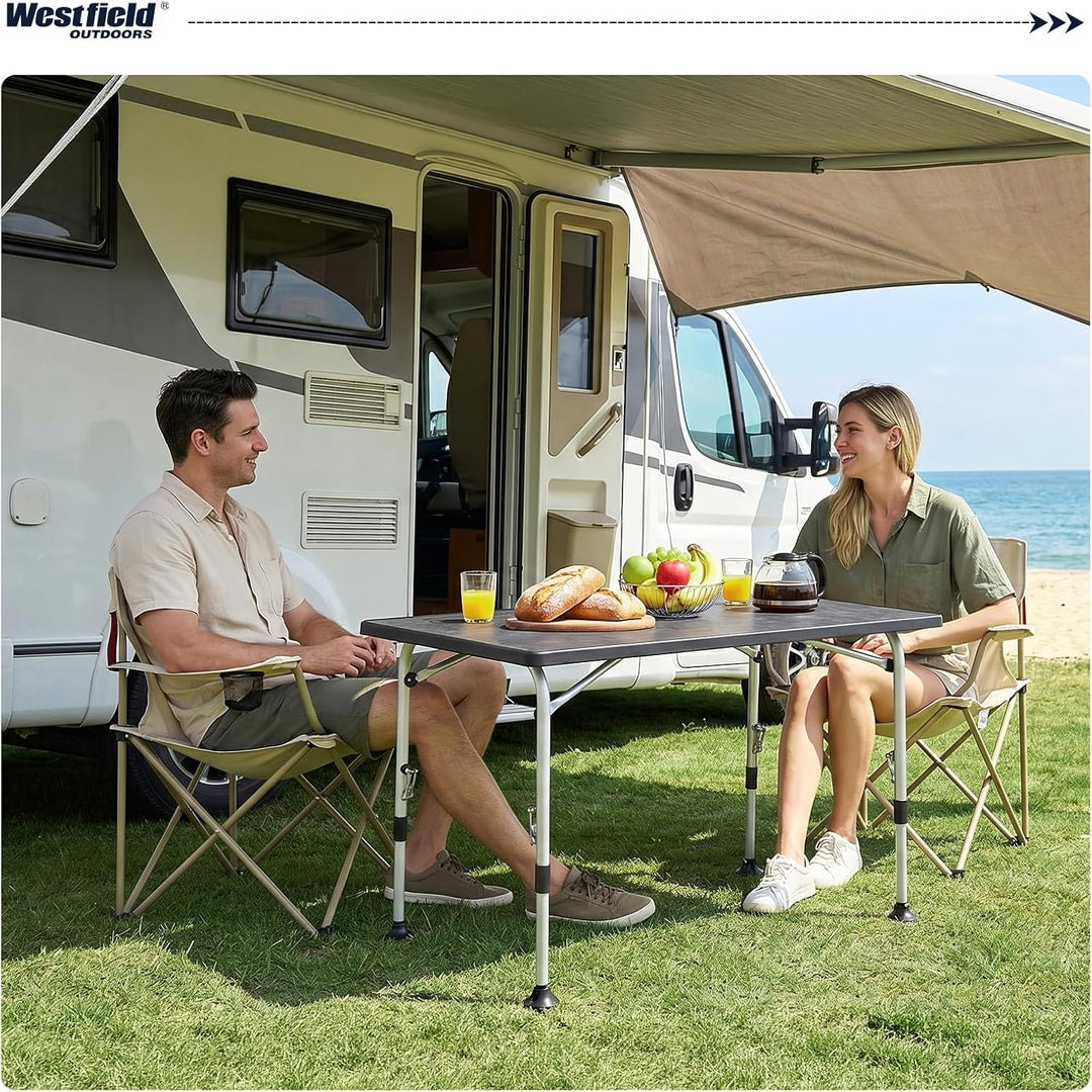 Westfield Outdoors Superb Campingtisch Klappbar Höhenverstellbar Klapptisch für 4-8 Personen, Stabil