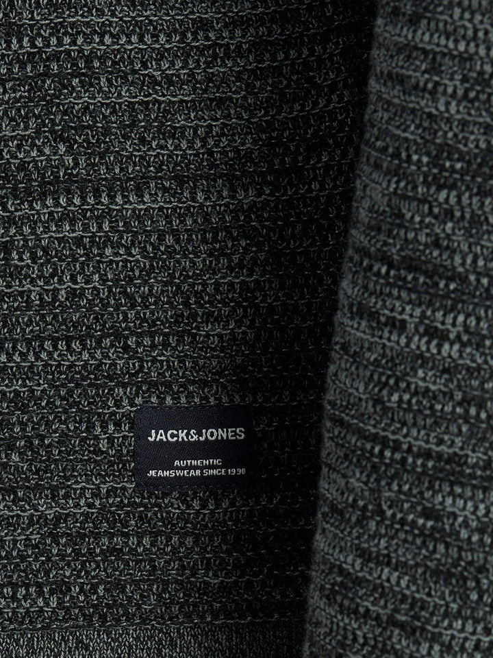 JACK & JONES Herren Jjtheo Knit Crew Neck Strickpullover S Black/Detail:twisted With Sedona Sage, S