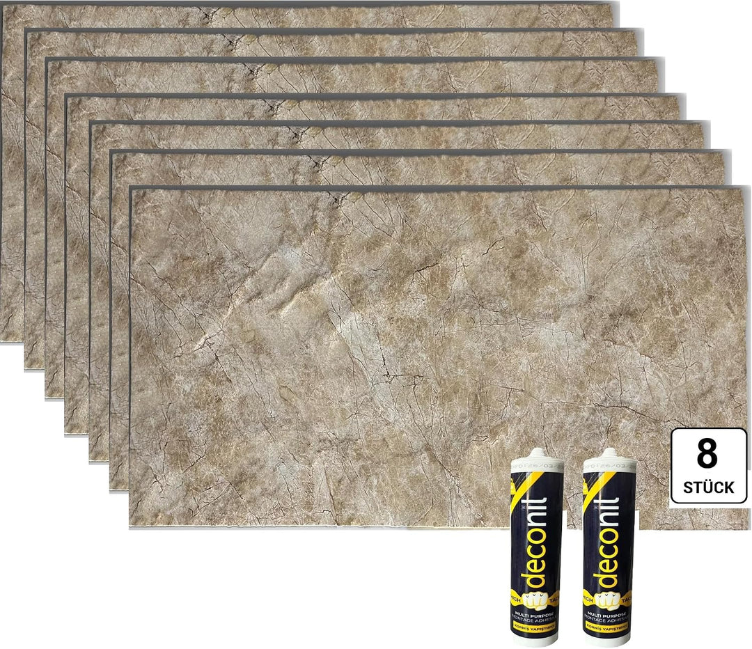 EPS 3D Wandpaneel Steinoptik – 50x120 cm – Leicht, DIY Montage, Wärme- &amp; Schalldämmung – Innen Wandv