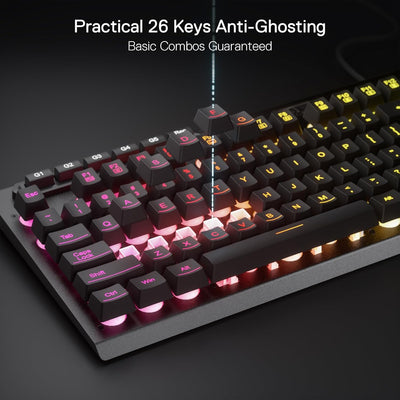 Redragon K513 RGB-Membran-Gaming-Tastatur, lineare mechanische Standardtastatur mit 104 Tasten und 5