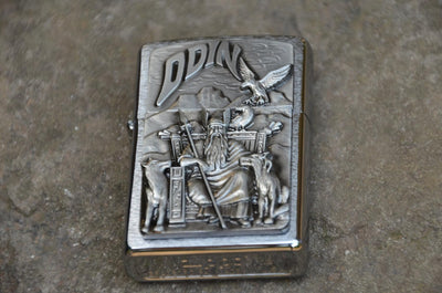 Zippo Feuerzeug 1300097 Viking Odin Emblem Benzinfeuerzeug, Messing, Viking Odin