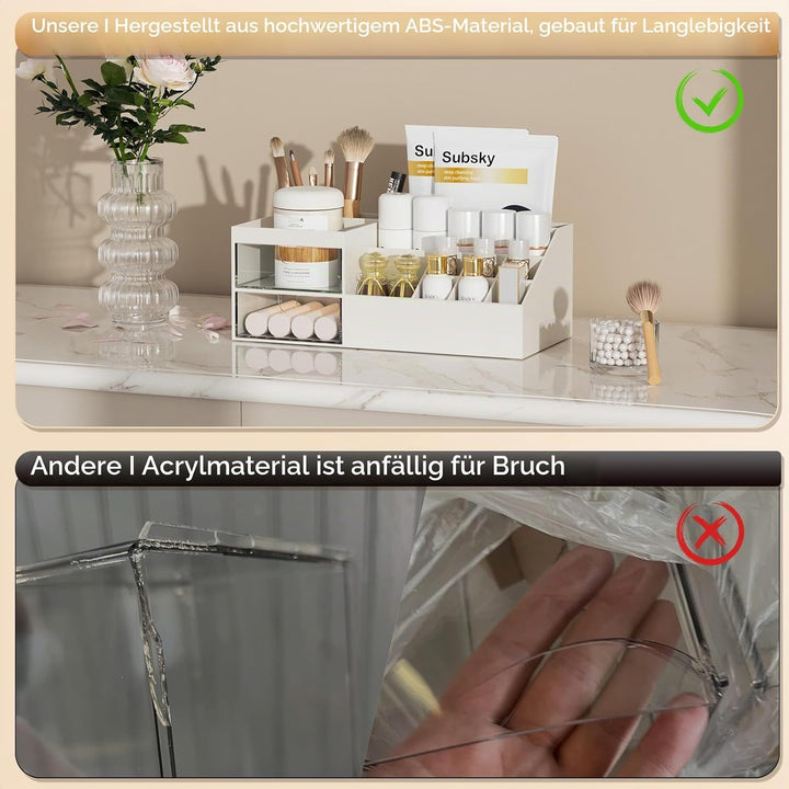 Subsky Make up Organizer mit Schubladen, Multifunktion Schminktisch Organizer Einfache Aufbewahrung