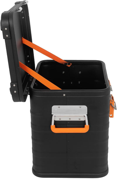 ALUBOX Alukiste abschliessbar E31B - Premium Aluminium Lagerbox 31 Liter - Deckel mit Aluminium Druc