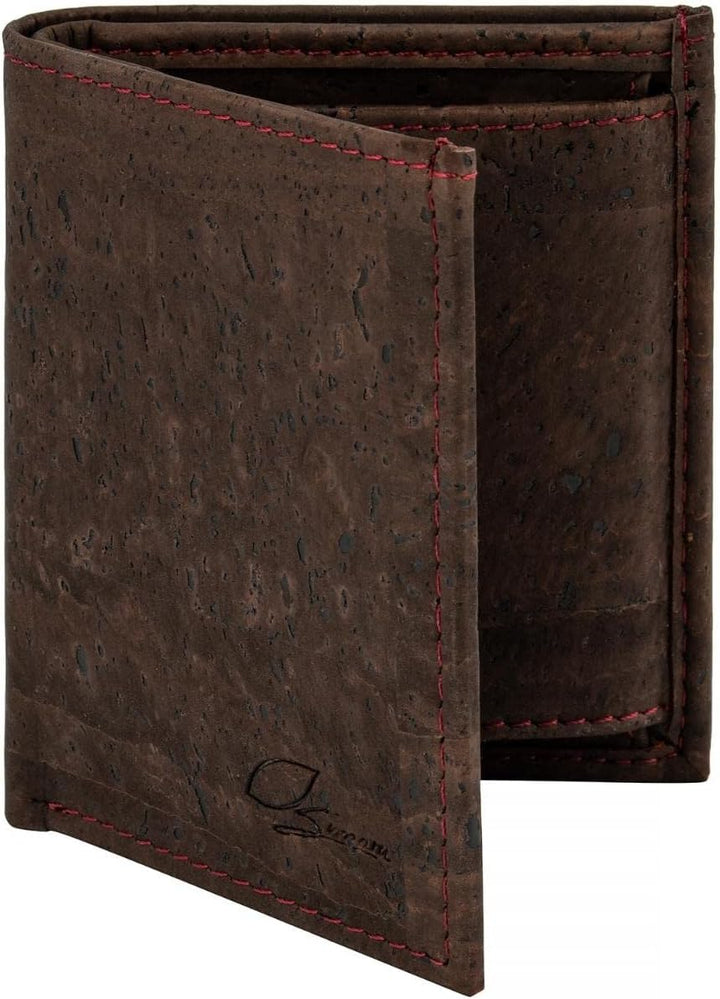 Simaru Kork Geldbeutel, Slim Wallet mit Zuglasche für Kartenfach, Unisex Mini Geldbeutel, Portemonna
