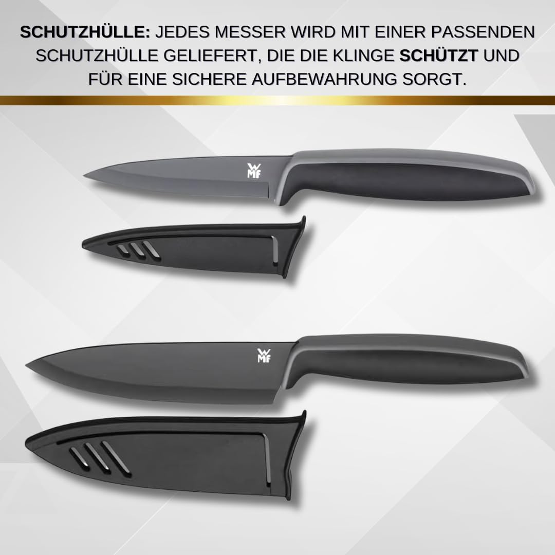 Premium WMF Touch Messerset 2-teilig, Küchenmesser mit Schutzhülle, Personalisierte Geschenke, Kochm