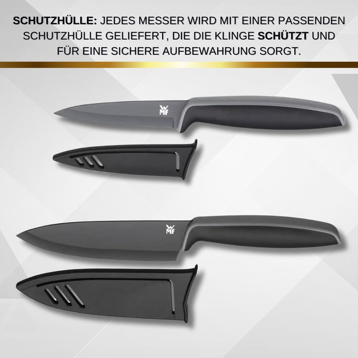 Premium WMF Touch Messerset 2-teilig, Küchenmesser mit Schutzhülle, Personalisierte Geschenke, Kochm