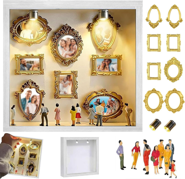 DIY Mini Museum Bilderrahmen, Vintage Mini Museum Silhouette Box, Personalisierte Mini Figuren Mensc