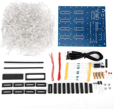 3D LED Würfel Lichtwürfel Bausatz 8x8x8 Cm LED Lichtgruppenwürfel Bausatz Leuchtwürfel für Kinder/Ju