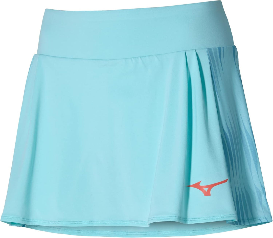 Mizuno Women's Printed Flying Skirt Tennis S Tanager Türkis, S Tanager Türkis