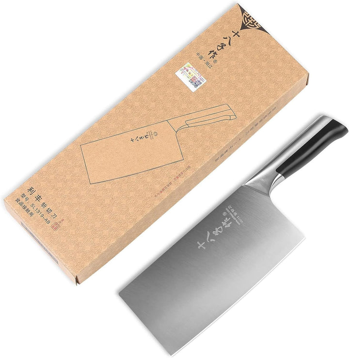 SHI BA ZI ZUO Chinesisches Gemüsemesser 7,5-Zoll-Cleaver Chopper Slicer-Messer mit ergonomischem Gri