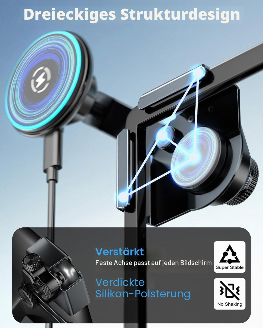 CloudValley Qi2 15W Magnetische Handyhalterung mit Wireless Charger für Tesla Model Y/3, Ausziehbare