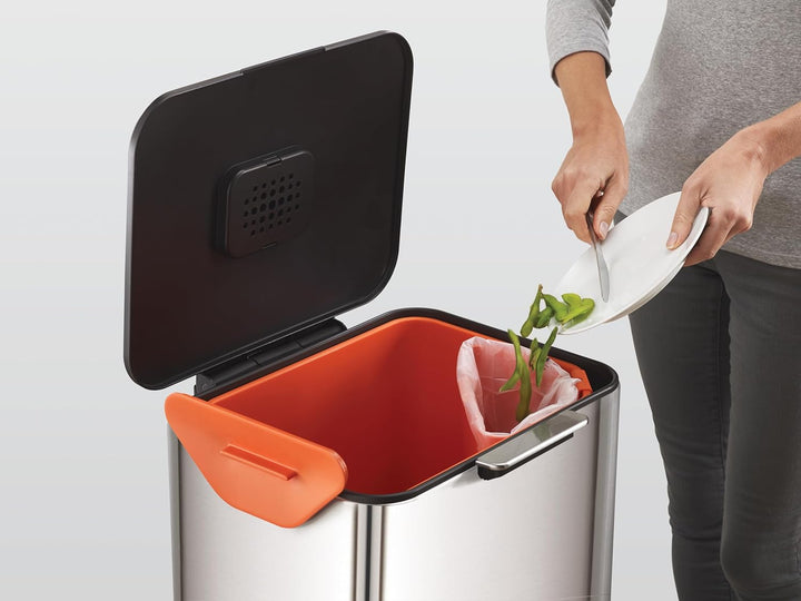 Joseph Joseph 30060 Totem Max. 60-Liter-Mülltrennungs- und Recyclingeinheit - Rostfreier Stahl Rostf