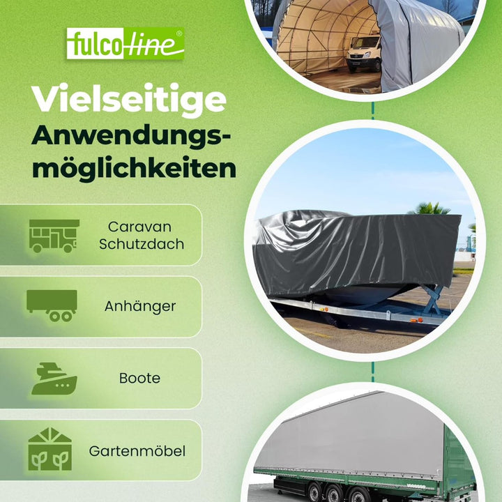 LKW Plane 700 g (9,00 m x 2,50 m, Achatgrau) PVC Plane, Abdeckplane, Meterware, sehr hochwertig, bei