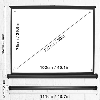 Duronic DPS50 4:3 Leinwand | 50 Zoll Mobile Beamerleinwand in Tragetasche mit 102 x 76 cm | 4:3 Heim