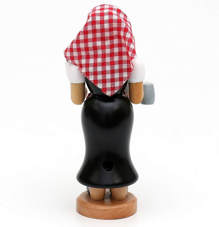 Wichtelstube-Kollektion Holz Räucherfrau Räuchermann Räuchermännchen Räucherfigur Zenzi mit dampfend