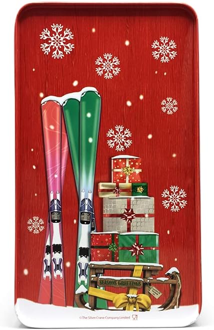 Blechdose Keksdose Deko Box Grosse Türdose rot für Weihnachtskekse Schokolade-Pralinen Aufbewahrung,