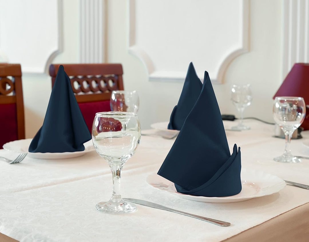Utopia Kitchen Stoffservietten [12er Pack, Marine] 46x46 cm Waschbare Tischservietten für Hotel, Mit