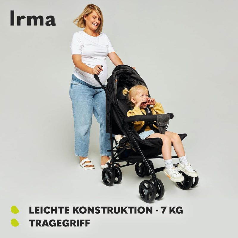 LIONELO Irma Kinderwagen bis 15 kg, Kinderwagen, leichter moderner Kinderwagen mit Liegefunktion, fa