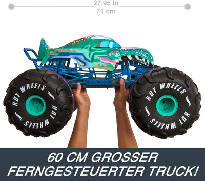 Hot Wheels Monster Trucks Ferngesteuertes Auto, Mega-Wrex im Massstab 1:6, extragrosser Ferngesteuer