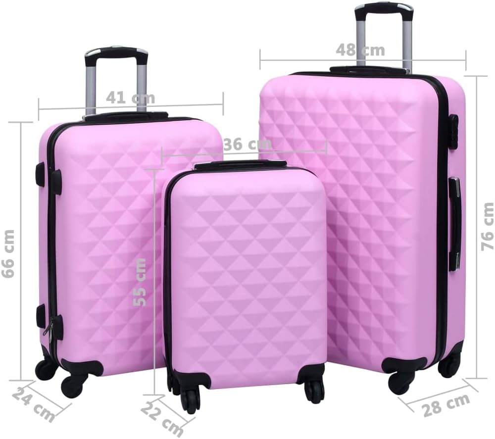 vidaXL Hartschale Trolley Set 3-TLG. 4 360-Grad-Rollen Hartschalenkoffer Reisekoffer Koffer Kofferse