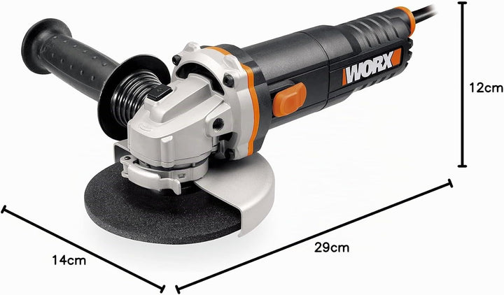 WORX WX712 Winkelschleifer 125mm, 860 W – Kompaktes Schleifgerät mit verstellbarem Griff plus vibrat