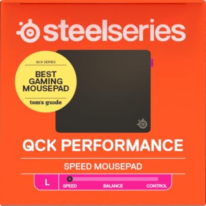 SteelSeries QcK L Performance Speed Gaming-Mauspad – Extradichte für sanftes Gleiten – Flache, abges